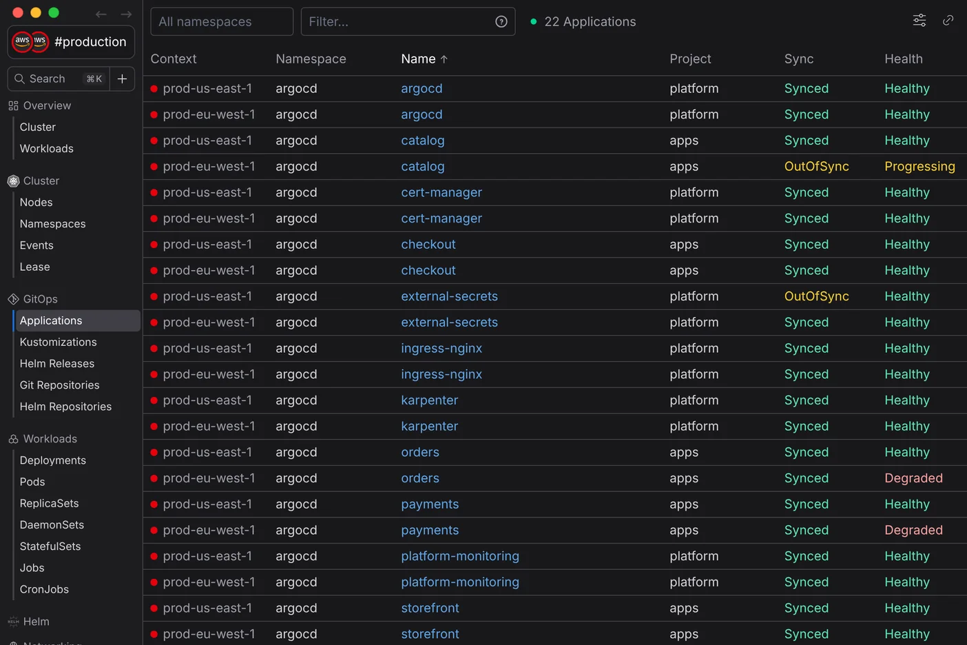 GitOps with Argo CD and Flux in Aptakube