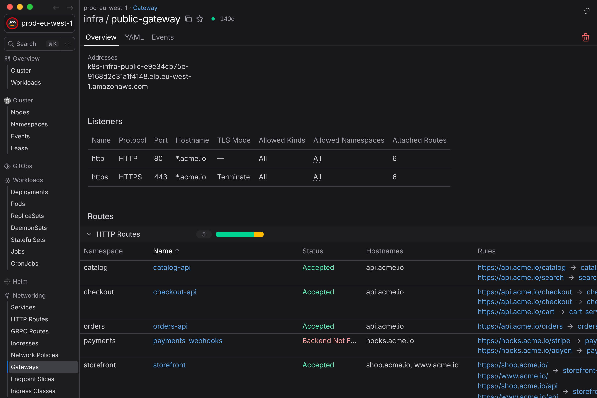 Gateway API in Aptakube