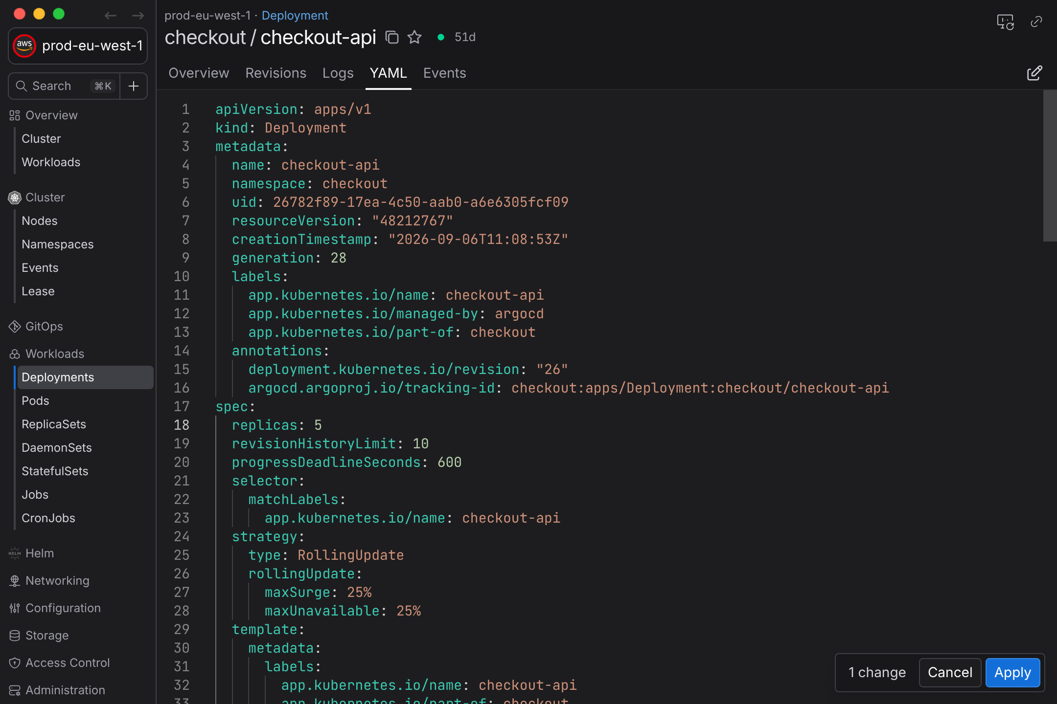 YAML when you want it in Aptakube
